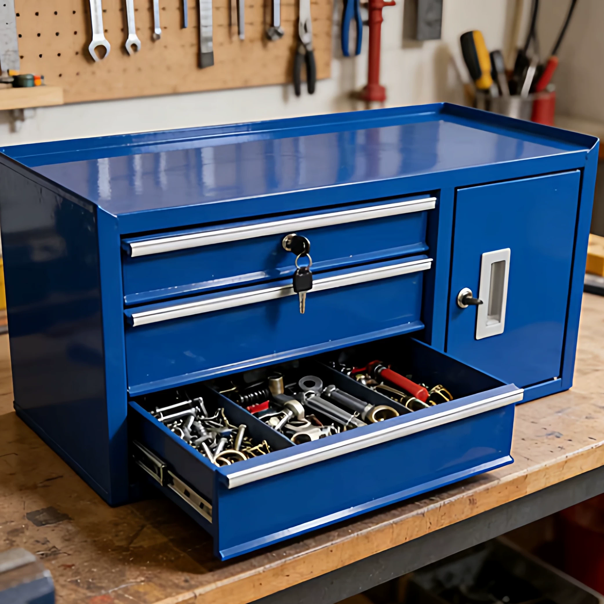 Workshop Tools Cabinet - Multi-purpose Iron Desktop Tool Cabinet Metal